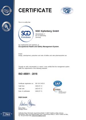 ISO 45001 SGD Kipfenberg GmbH